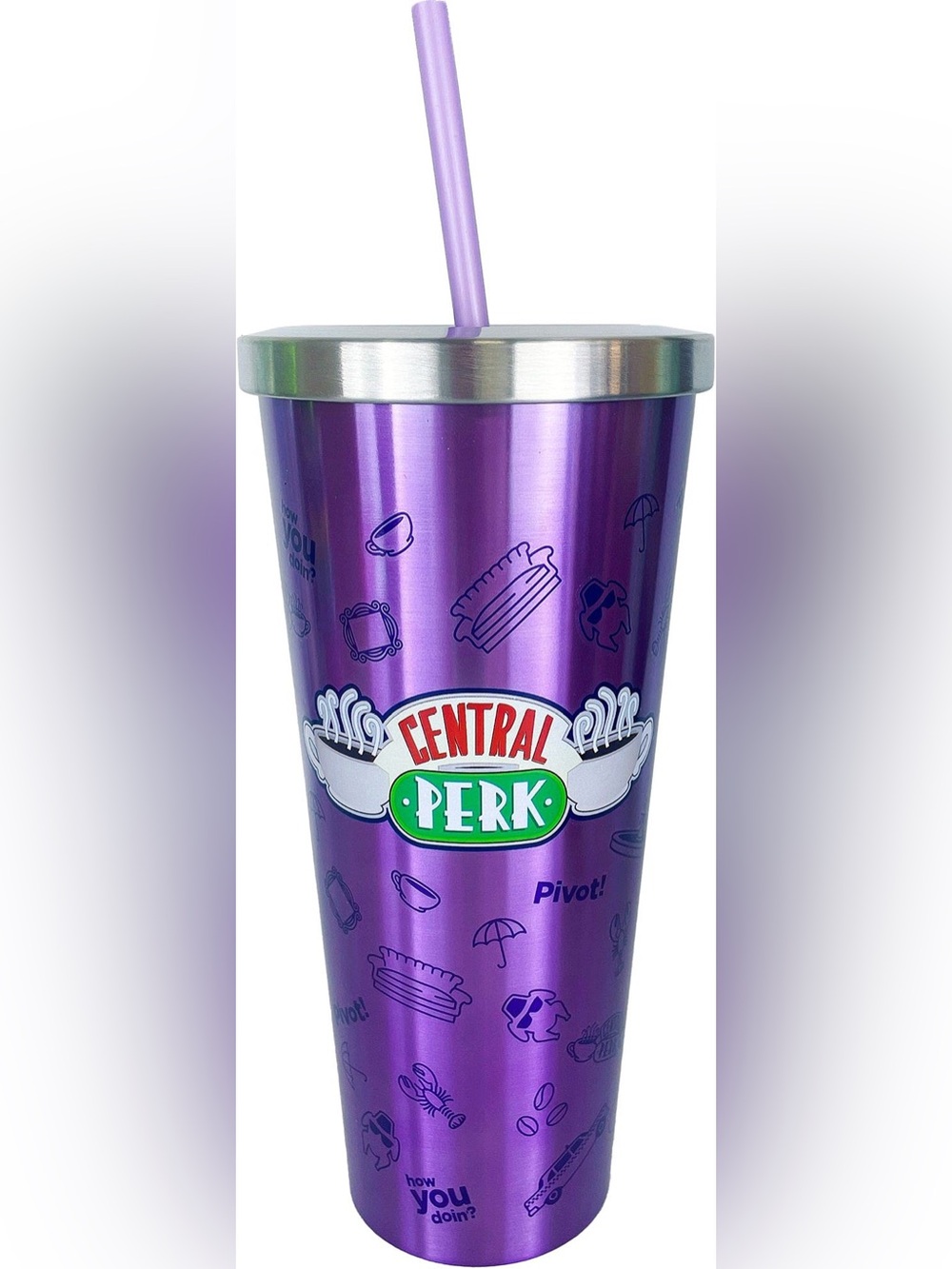 Central Perk Purple Metallic Travel Tumbler
